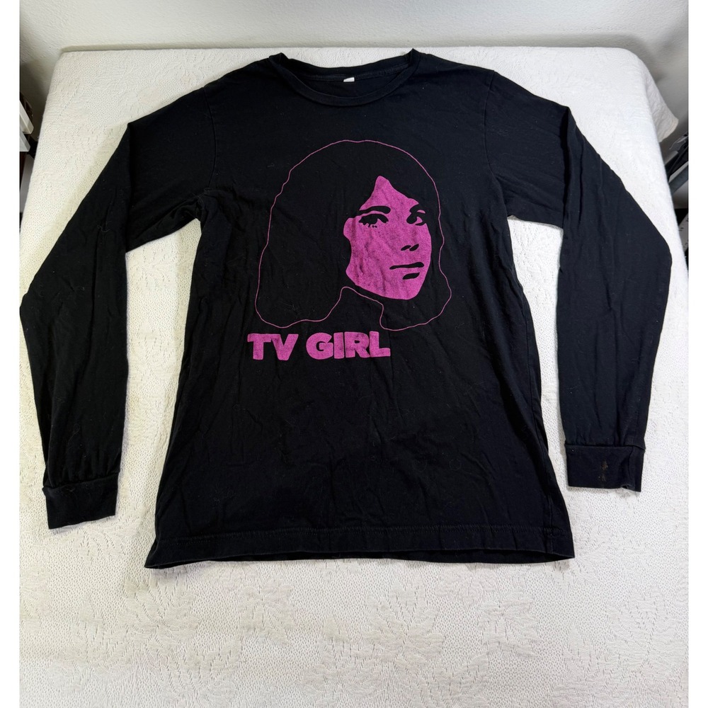 TV Girl Lovers Rock Tour Long Sleeve Shirt Black Pink 2023 Band Merch Small